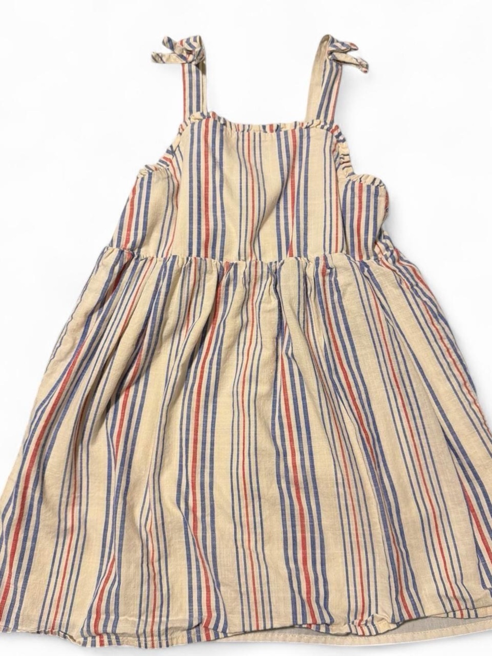 Cat & Jack Cream Sundress Red and Blue Stripes size 5T